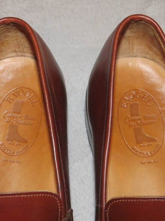 E. Vogel Bespoke Mahogany Calf Leather Split Toe Penny Loafer 11 EE main image 11